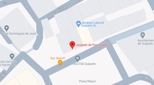mapa Registro Civil Juzgado de Paz de Guijuelo